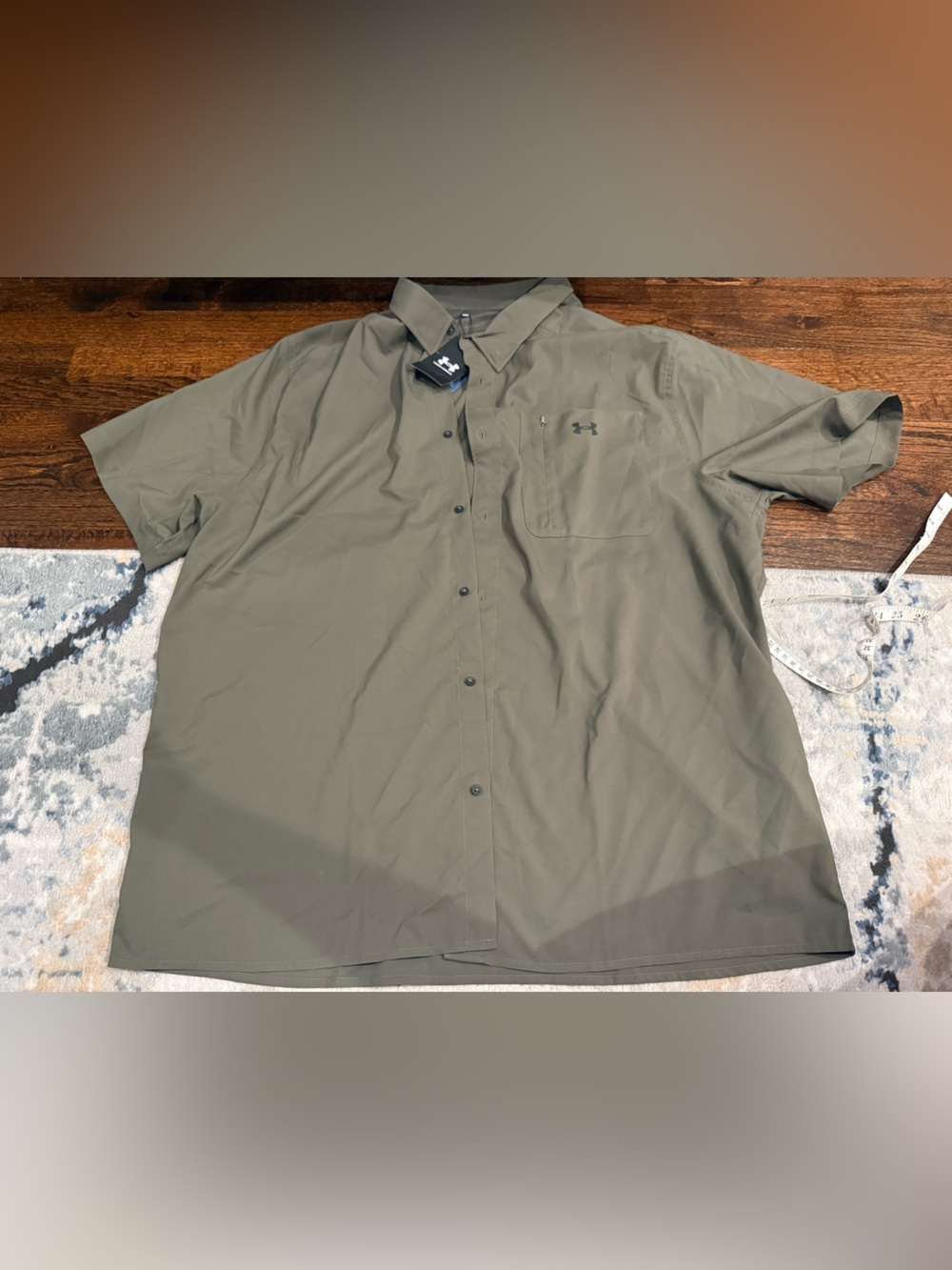 NWT 3XL Under Armour Green Button up performance shirt